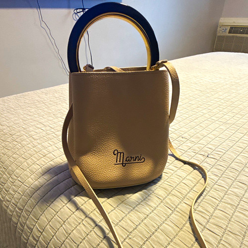 Marni beige small bucket bag - beige,